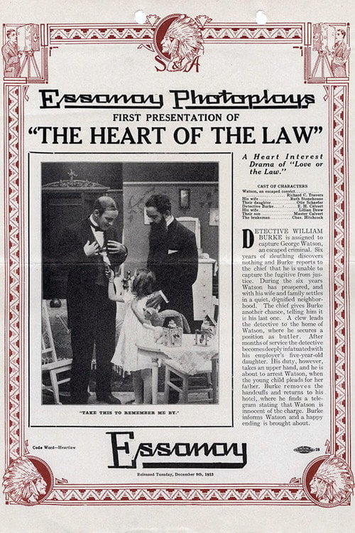 Movie poster for The Heart of the Law (1913)