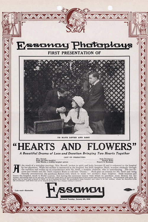 Movie poster for Hearts and Flowers (1914)