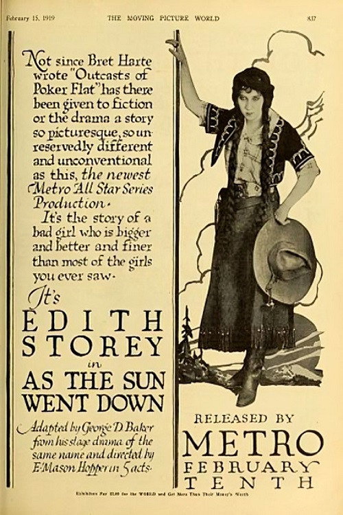 Movie poster for As the Sun Went Down (1919)