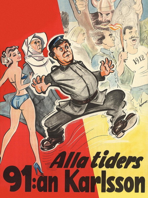 Movie poster for Alla tiders 91:an Karlsson (1953)