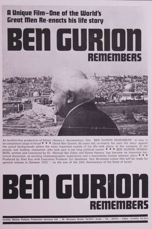 Movie poster for Ben Gurion Remembers (1972)