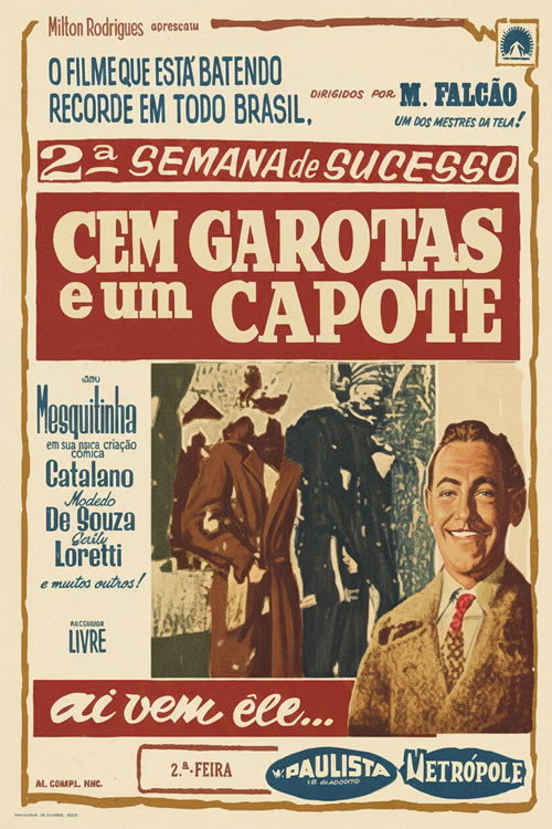 Movie poster for Cem Garotas e Um Capote (1946)