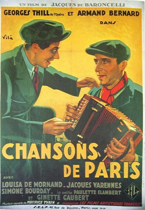 Movie poster for Chansons de Paris (1934)