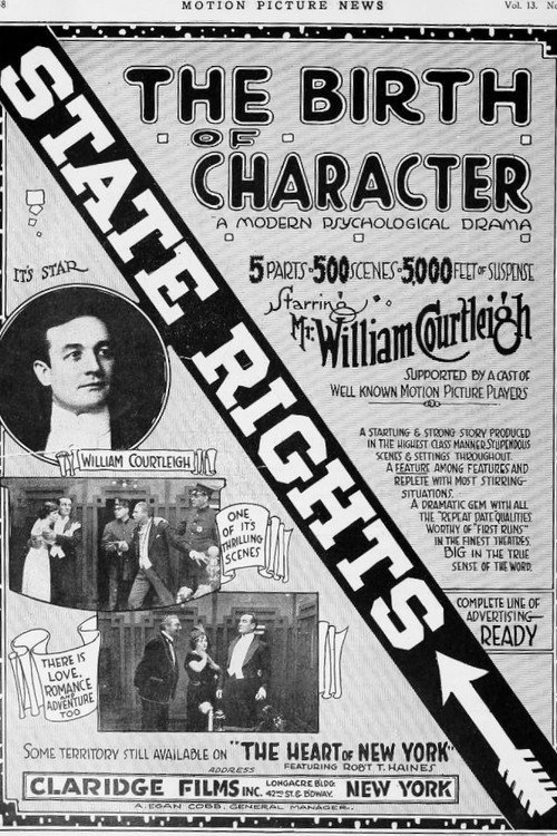 Movie poster for The Birth of Character (1916)