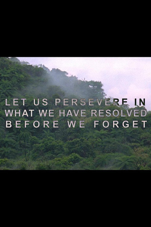 Movie poster for Let Us Persevere in What We Have Resolved Before We Forget (2013)