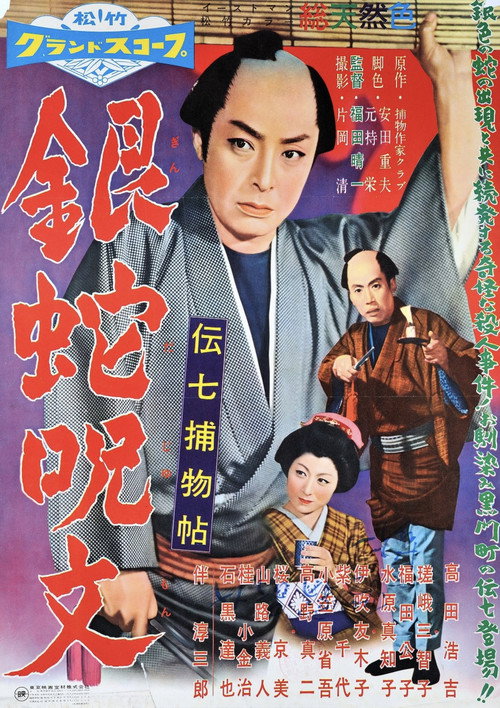 Movie poster for Denshichi Torimonocho: The Curse of the Silver Snake (1957)