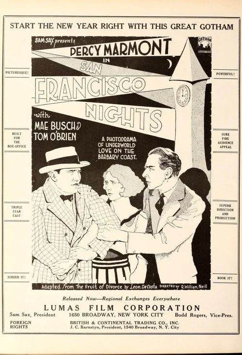 Movie poster for San Francisco Nights (1928)