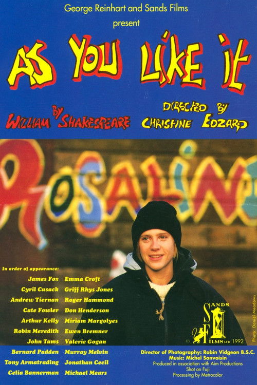 Movie poster for As You Like It (1992)