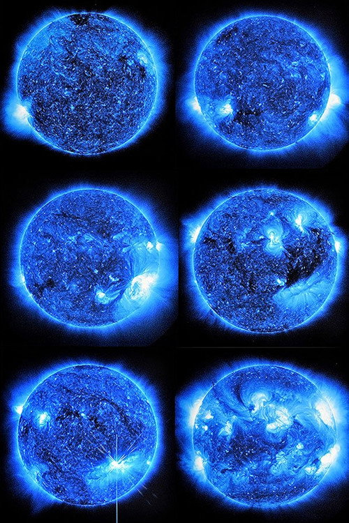 Movie poster for Watching the Sun at Midnight SDO/NASA (Blue)