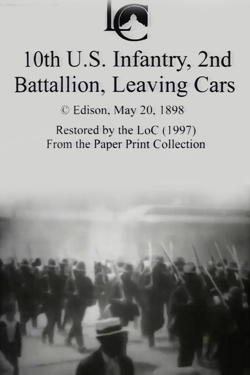 Movie poster for 10th U.S. Infantry, 2nd Battalion Leaving Cars (1898)