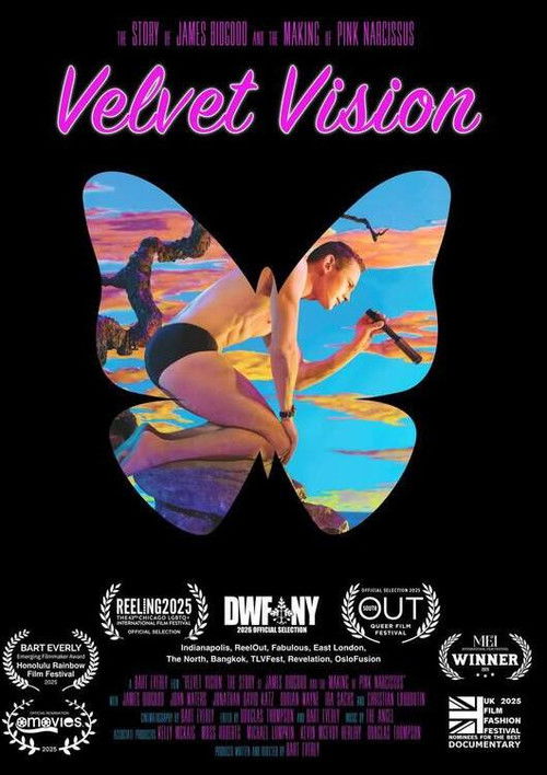 Movie poster for Velvet Vision: The Story of James Bidgood and the Making of Pink Narcissus (2025)