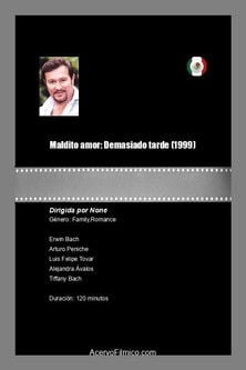 Movie poster for Maldito amor: Demasiado tarde (1999)