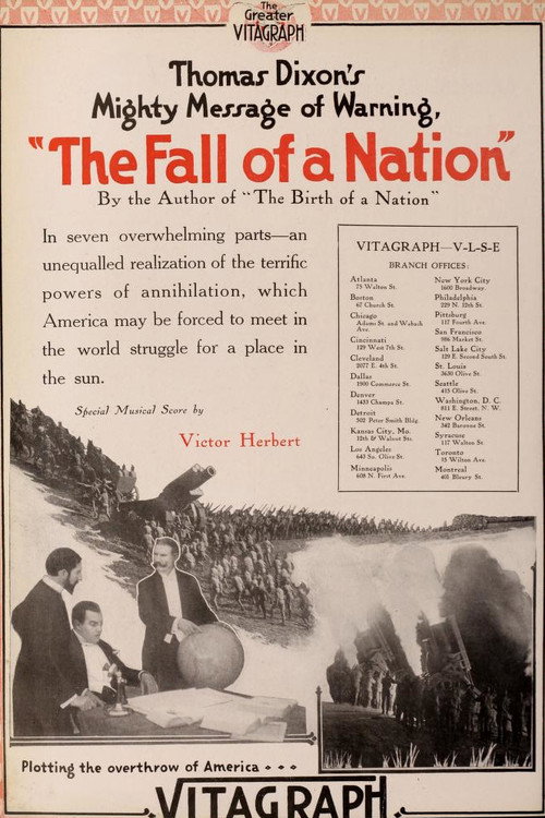 Movie poster for The Fall of a Nation (1916)