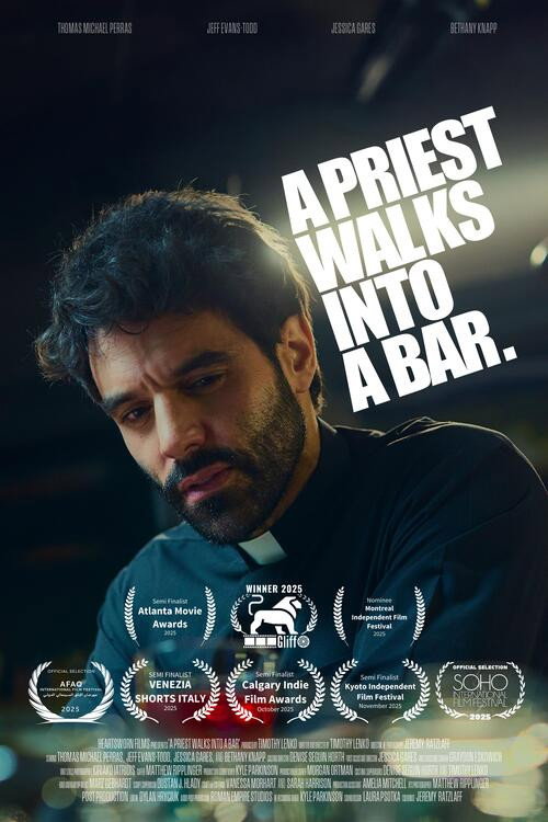 Movie poster for A Priest Walks into a Bar (2025)