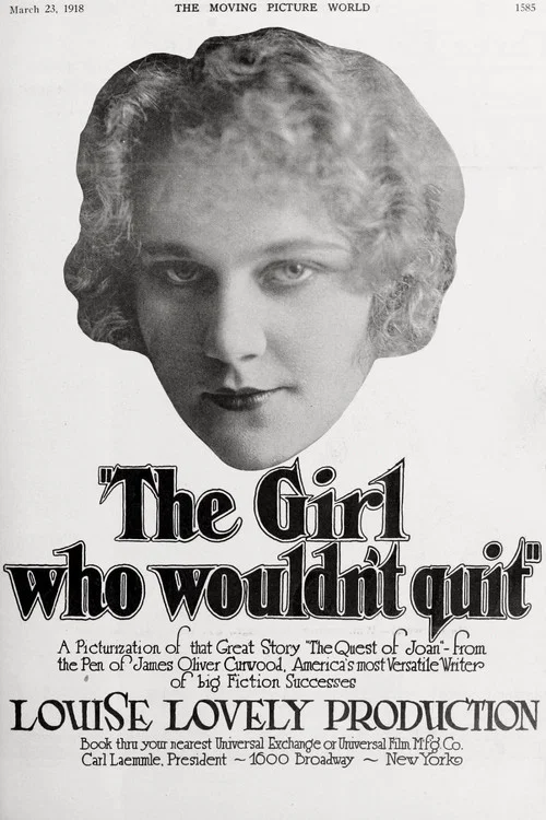 Movie poster for The Girl Who Wouldn't Quit (1918)