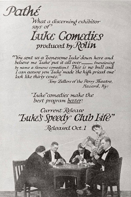 Movie poster for Luke's Speedy Club Life (1916)