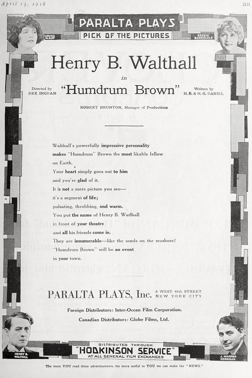 Movie poster for Humdrum Brown (1918)