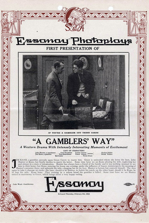 Movie poster for A Gamblers' Way (1914)