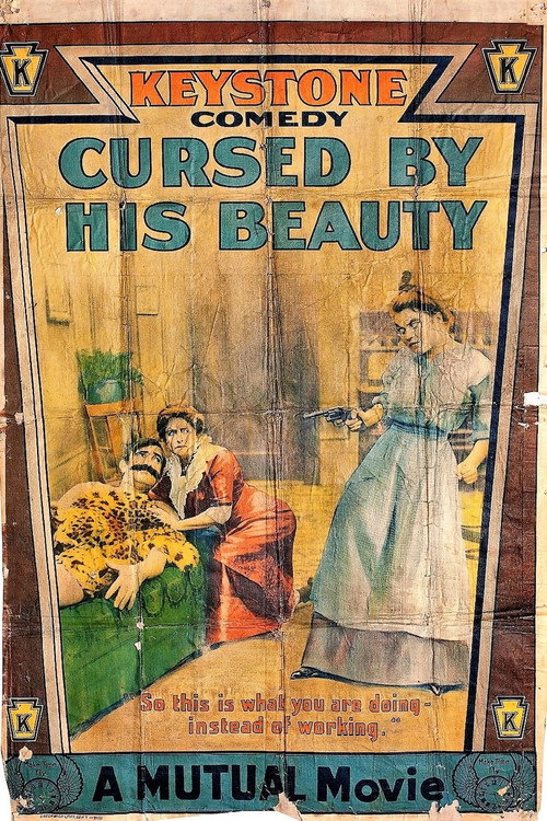 Movie poster for Cursed by His Beauty (1914)