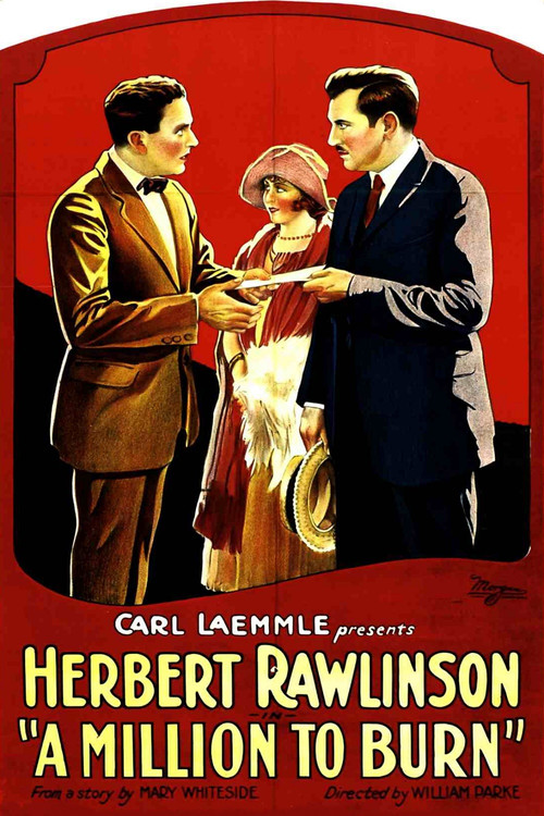 Movie poster for A Million to Burn (1923)