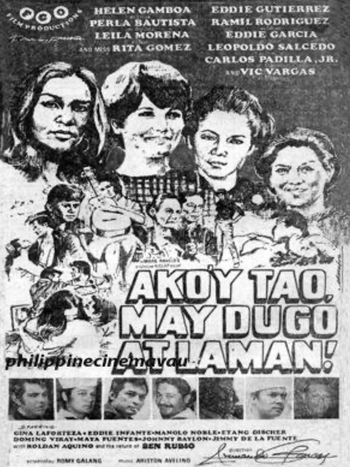 Movie poster for Ako'y tao, may dugo at laman! (1970)