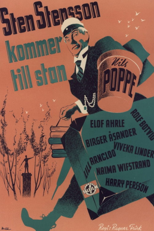 Movie poster for Sten Stensson kommer till stan (1945)