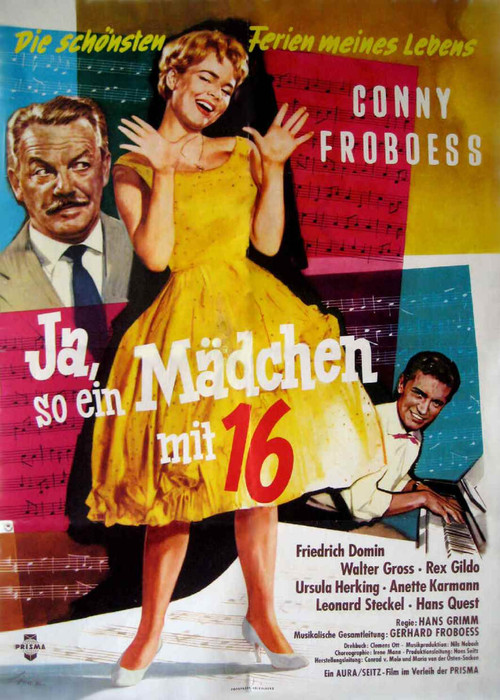 Movie poster for Ja, so ein Mädchen mit sechzehn (1959)