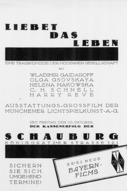 Movie poster for Liebet das Leben (1924)