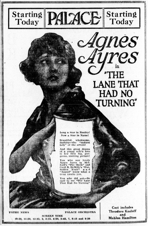 Movie poster for The Lane That Had No Turning (1922)
