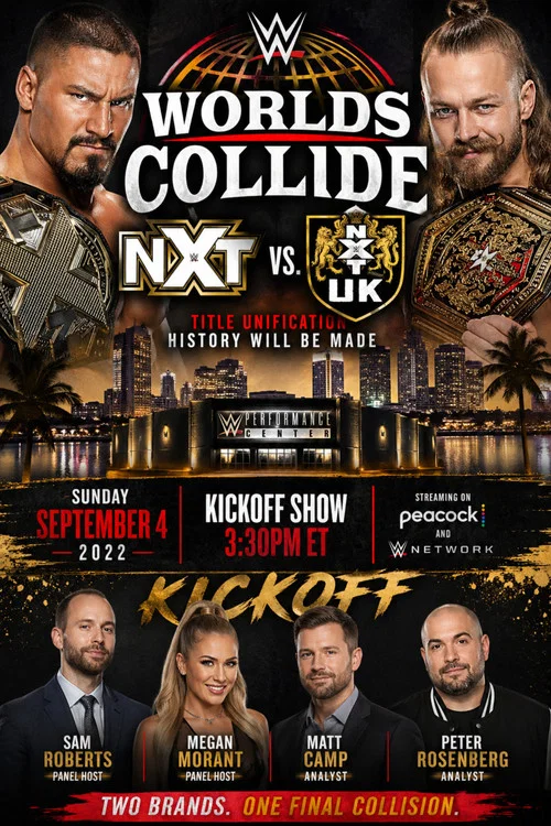 Movie poster for WWE Worlds Collide: NXT vs. NXT UK Kickoff (2022)