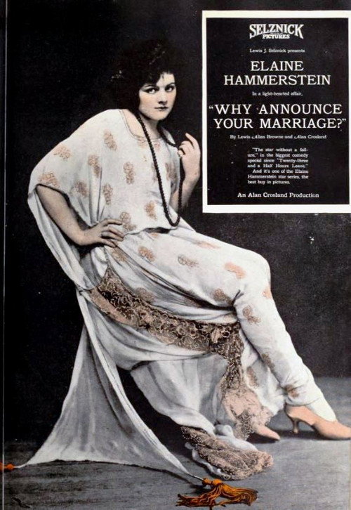 Movie poster for Why Announce Your Marriage? (1922)