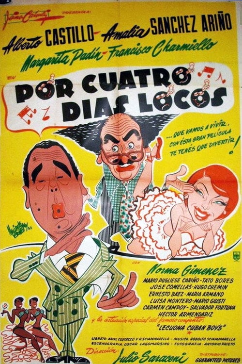 Movie poster for Por cuatro días locos (1953)