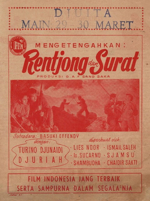 Movie poster for Rentjong dan Surat (1953)