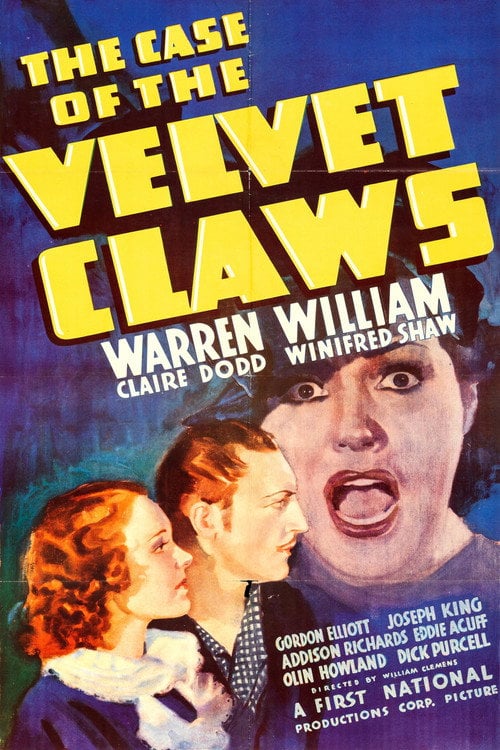 Movie poster for The Case of the Velvet Claws (1936)