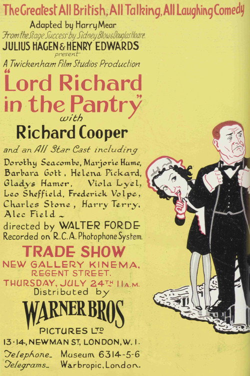 Movie poster for Lord Richard in the Pantry (1930)