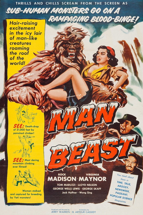 Movie poster for Man Beast (1956)