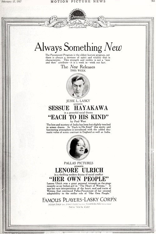 Movie poster for Each to His Kind (1917)