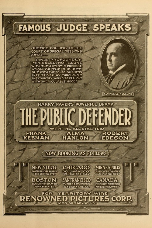 Movie poster for The Public Defender (1917)