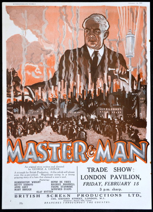 Movie poster for Master And Man (1929)