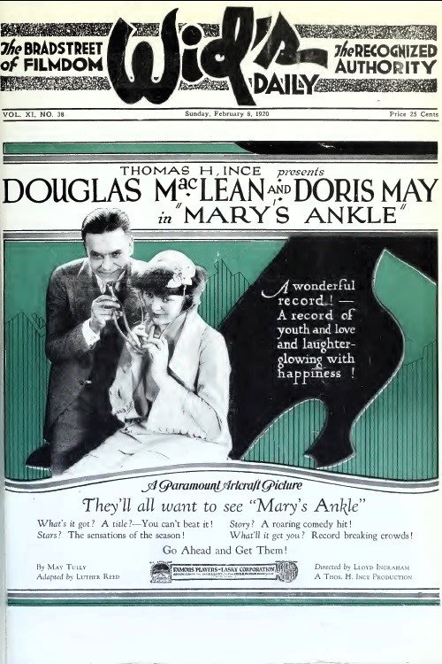 Movie poster for Mary's Ankle (1920)