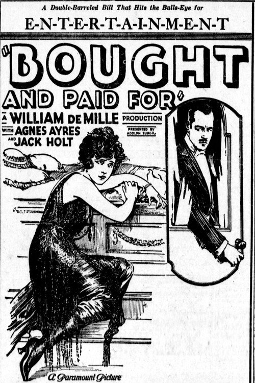 Movie poster for Bought and Paid For (1922)