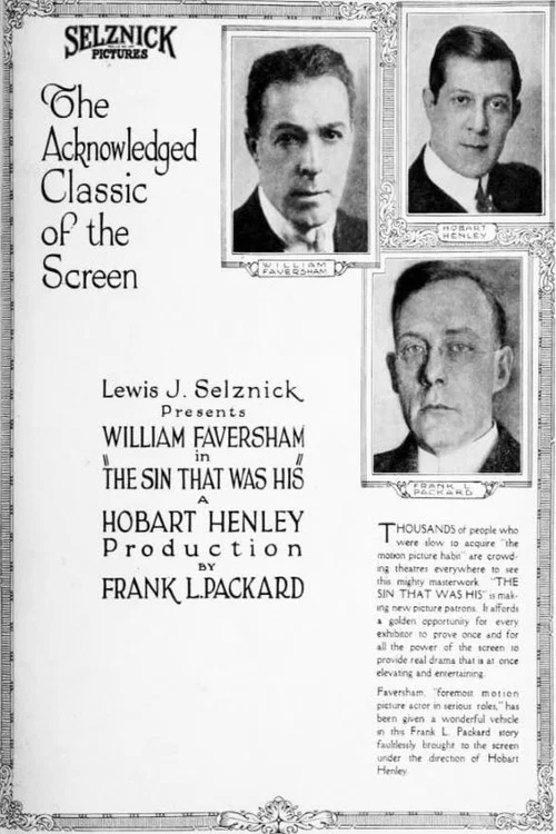 Movie poster for The Sin That Was His (1920)