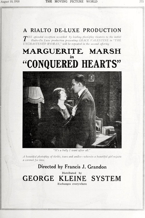Movie poster for Conquered Hearts (1918)