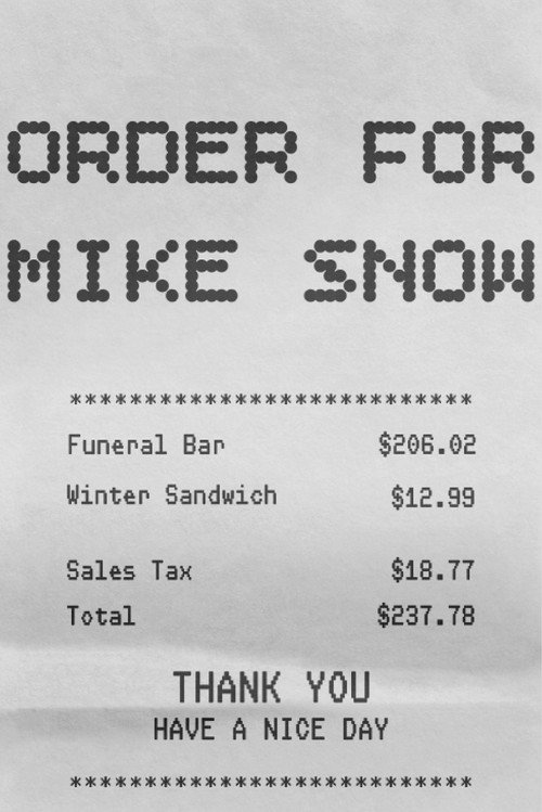 Movie poster for Order for Mike Snow (2026)