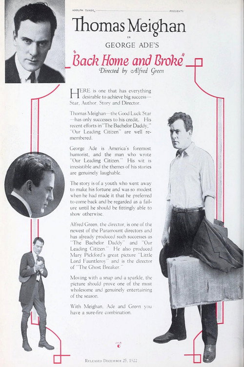 Movie poster for Back Home and Broke (1922)