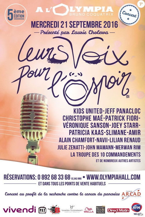 Movie poster for Leurs voix pour l'espoir - 5ème édition (2016)