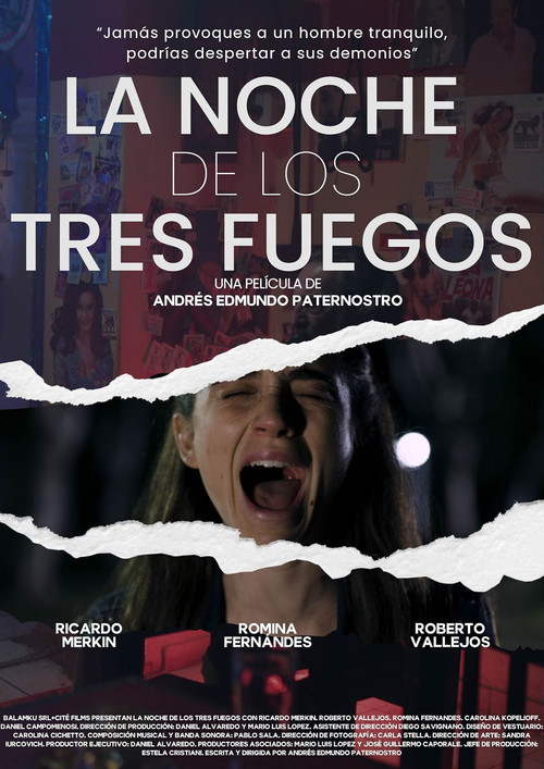 Movie poster for La noche de los tres fuegos (2025)