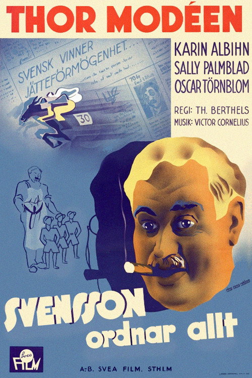 Movie poster for Svensson ordnar allt! (1938)