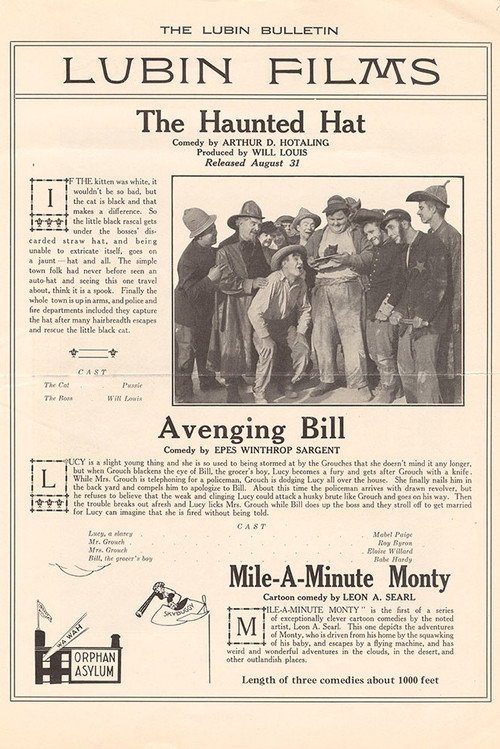 Movie poster for Avenging Bill (1915)