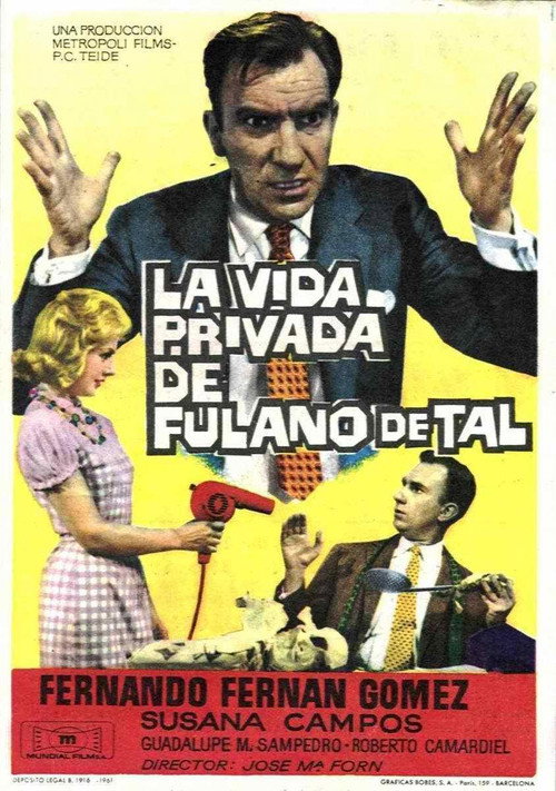 Movie poster for La vida privada de Fulano de Tal (1961)